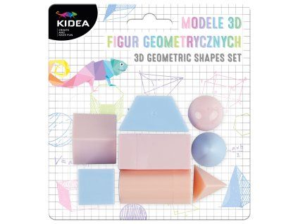 Kidea 3D geometrické modely 8ks pastelové (D)